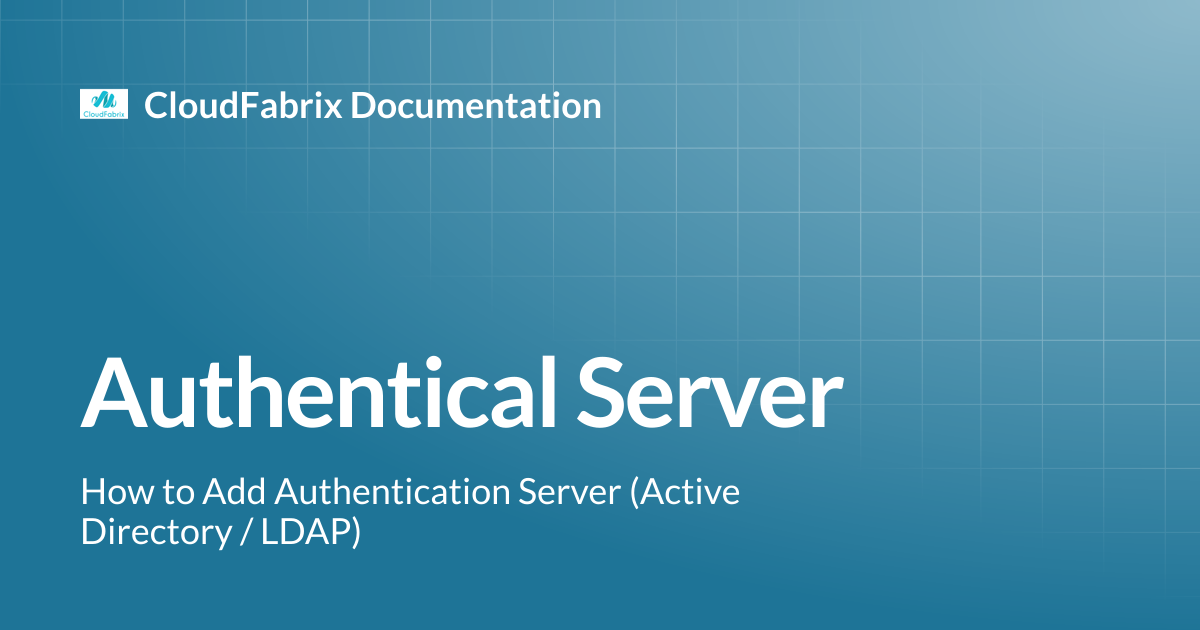 Authentical Server | CloudFabrix Documentation